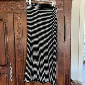 J. Crew black and white stripe max skirt